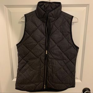 J. Crew Charcoal Quilted Puffer vest